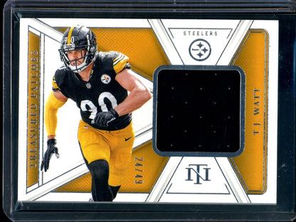 2024 Panini National Treasures TJ Watt Treasured Patches Relic /49 Steelers