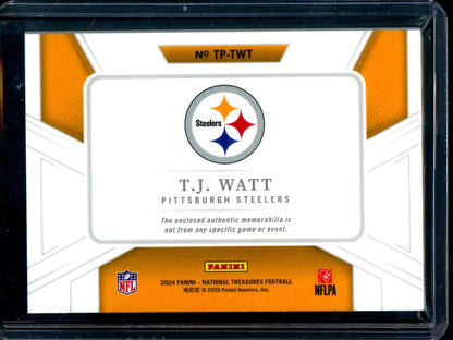 2024 Panini National Treasures TJ Watt Treasured Patches Relic /49 Steelers