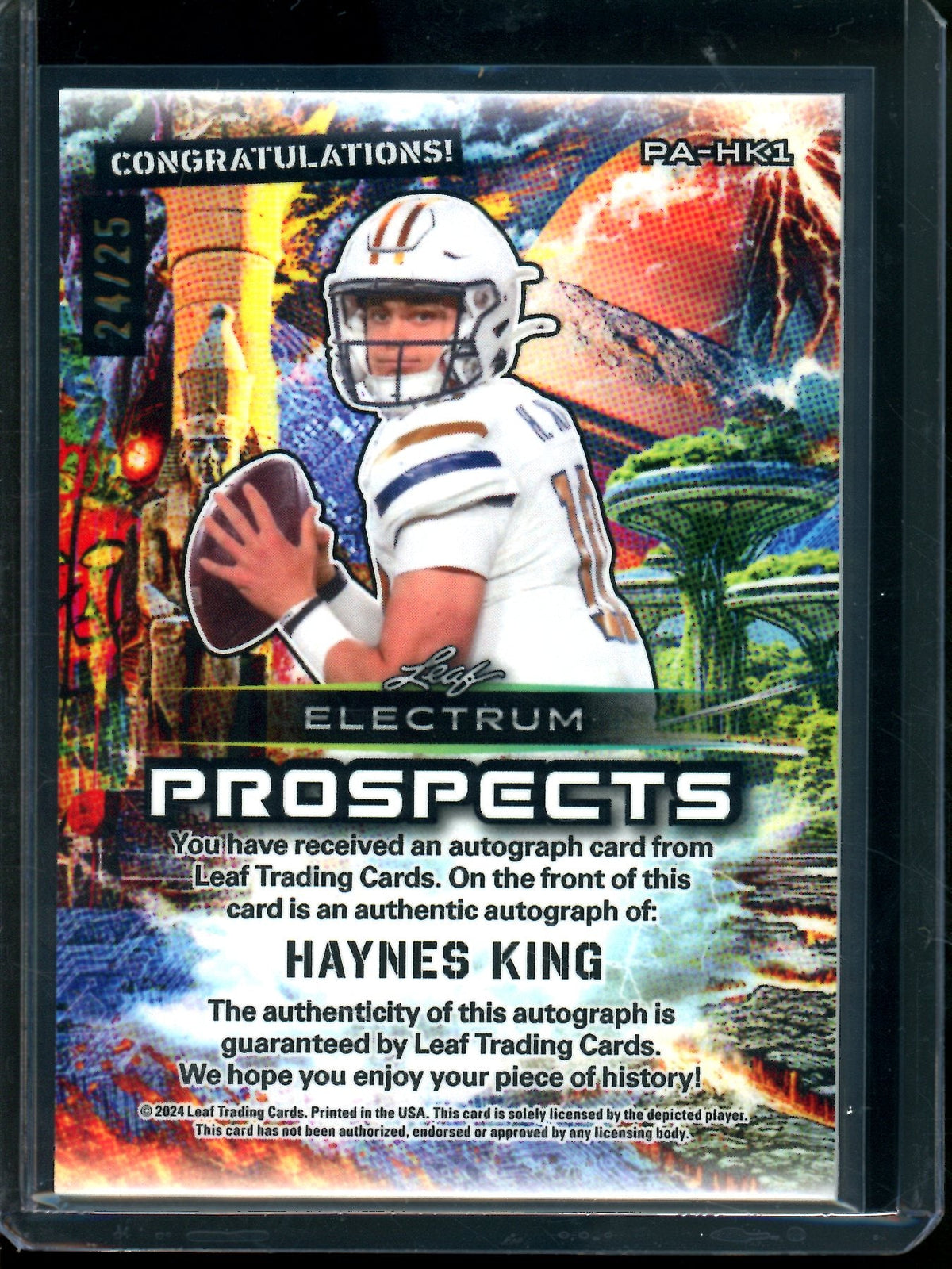 2024 Leaf Electrum Haynes King Tye-Die Autograph /25 Yellow Jackets - Trading Card Market