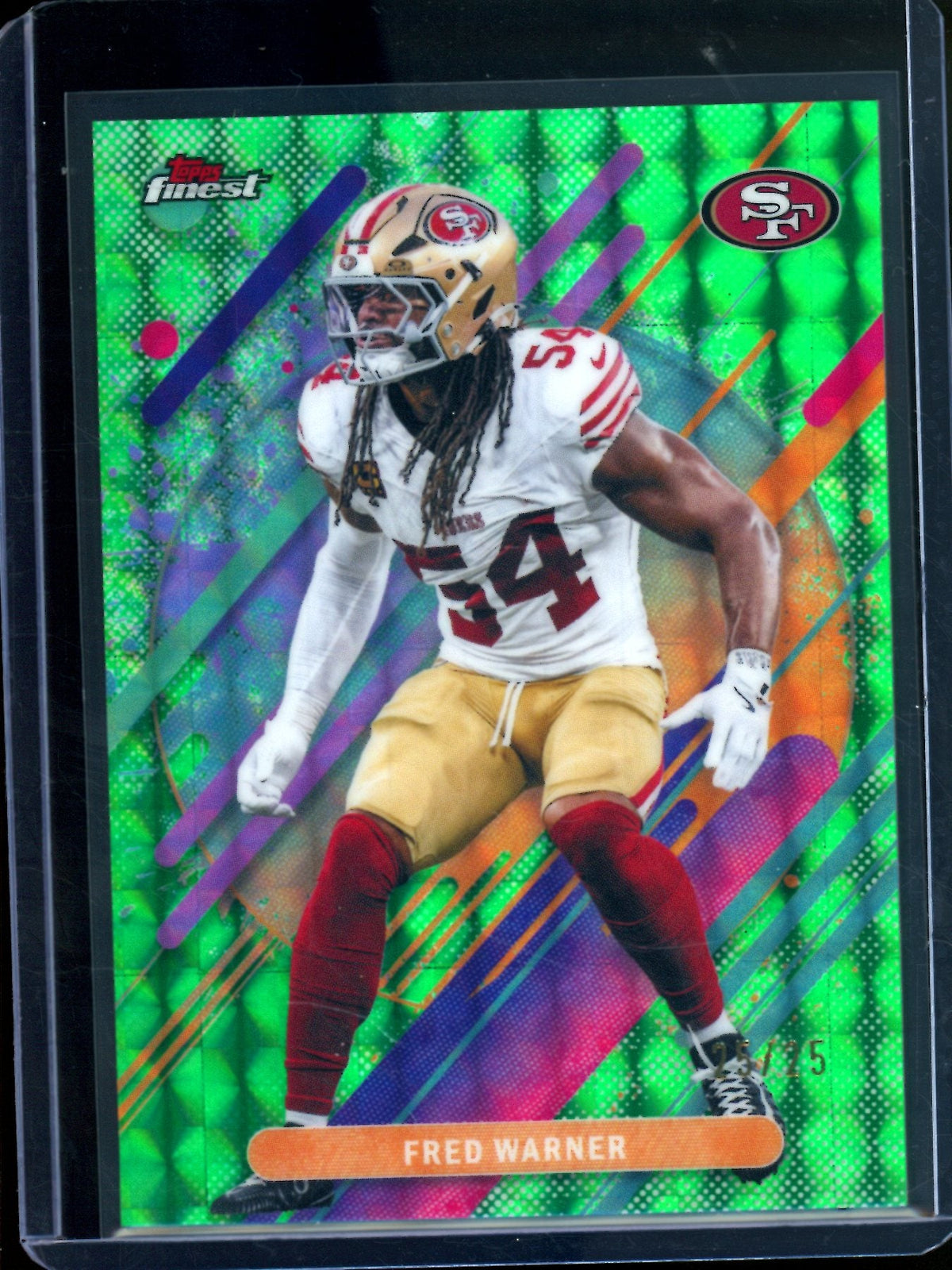 2025 Topps Finest Fred Warner Green Geometric /25 49ers