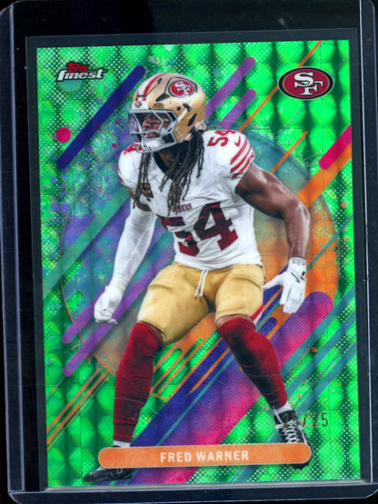 2025 Topps Finest Fred Warner Green Geometric /25 49ers