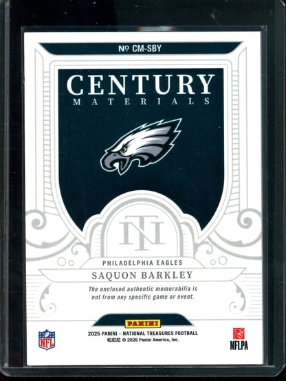 2025 Panini National Treasures Saquon Barkley Century Materials Relic /99 Eagles