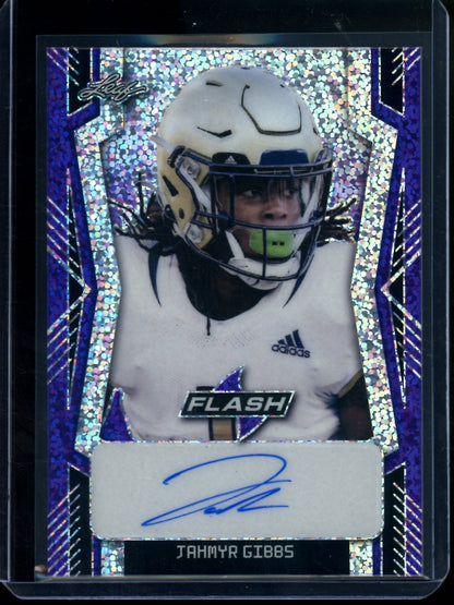 2022 Leaf Flash Jahmyr Gibbs Purple Speckle Autograph /20 Lions
