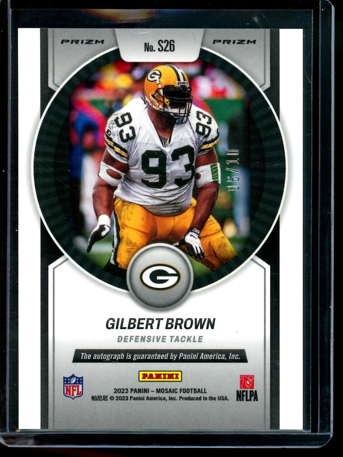 2023 Panini Mosaic Gilbert Brown Scripts Autograph /10 Packers