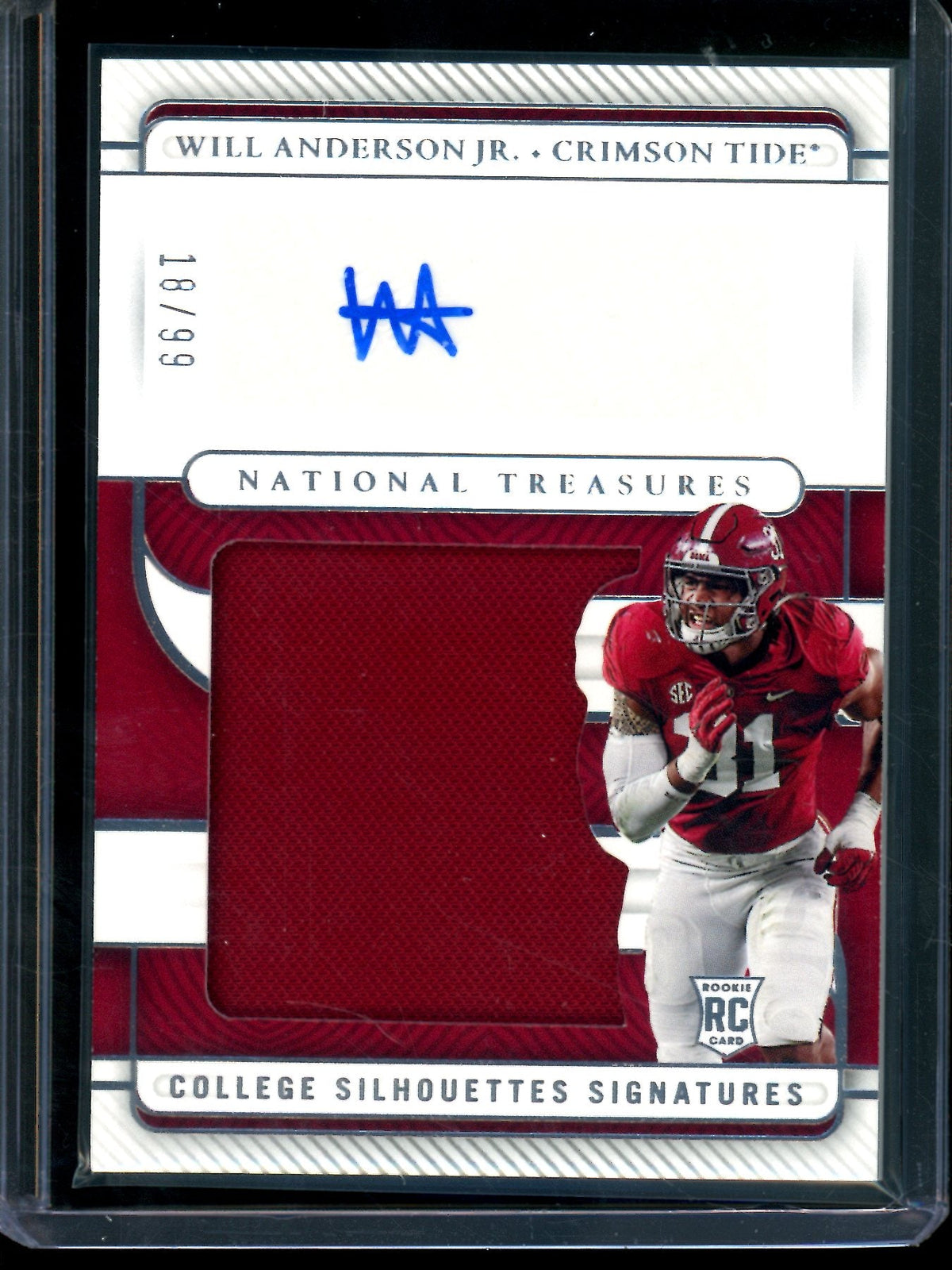 2023 Panini National Treasures Will Anderson Jr Rookie Patch Autograph /99 Crimson Tide