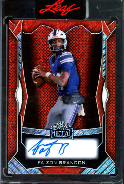 2025 Leaf Metal Faizon Brandon Encased Autograph /6 Volunteers