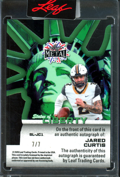 2026 Leaf Metal Jared Curtis Statue Of Liberty Autograph Encased /7 Commadores