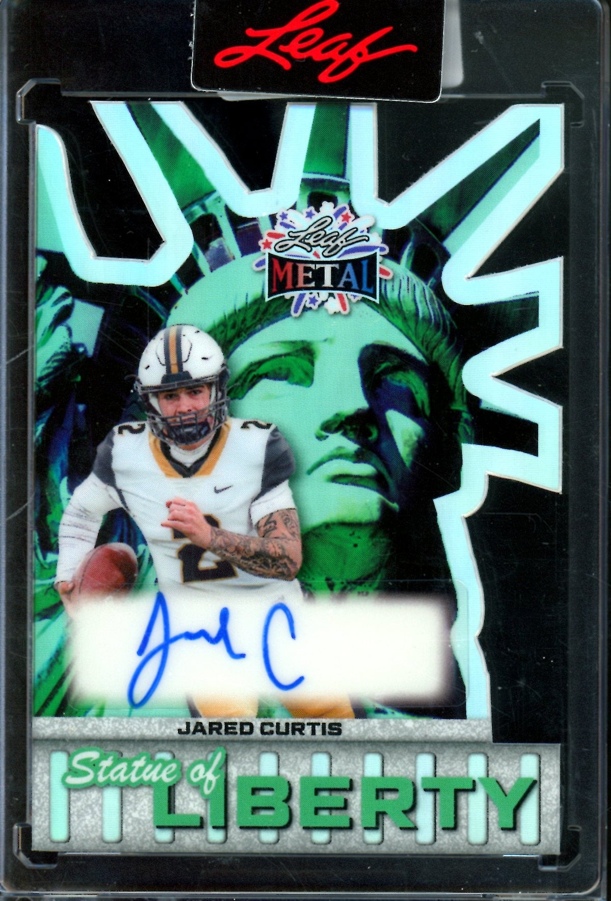 2026 Leaf Metal Jared Curtis Statue Of Liberty Autograph Encased /7 Commadores