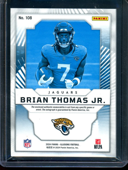 2024 Panini Illusions Brian Thomas Jr First Impressions Rookie Patch Autograph /299 Jaguars - Trading Card Market