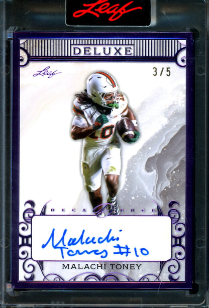 2026 Leaf Deluxe Malachi Toney Encased Autograph /5 Hurricanes
