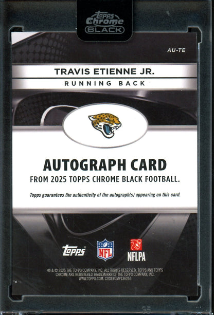 2025 Topps Chrome Black Travis Etienne Jr Encased Gold Mini Diamond Autograph /50 Jaguars