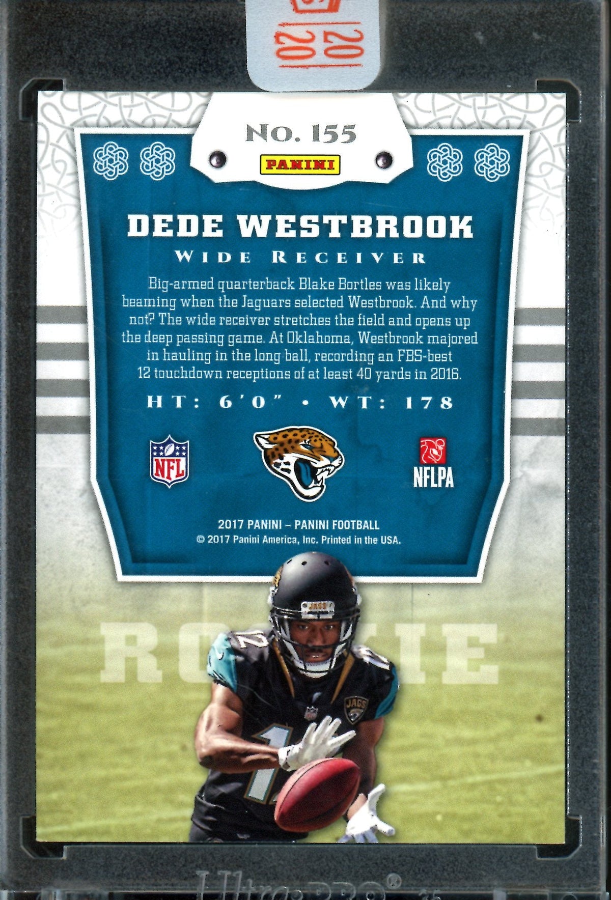 2017 Panini Honors Dede Westbrook Encased Rookie Autograph /20 Jaguars