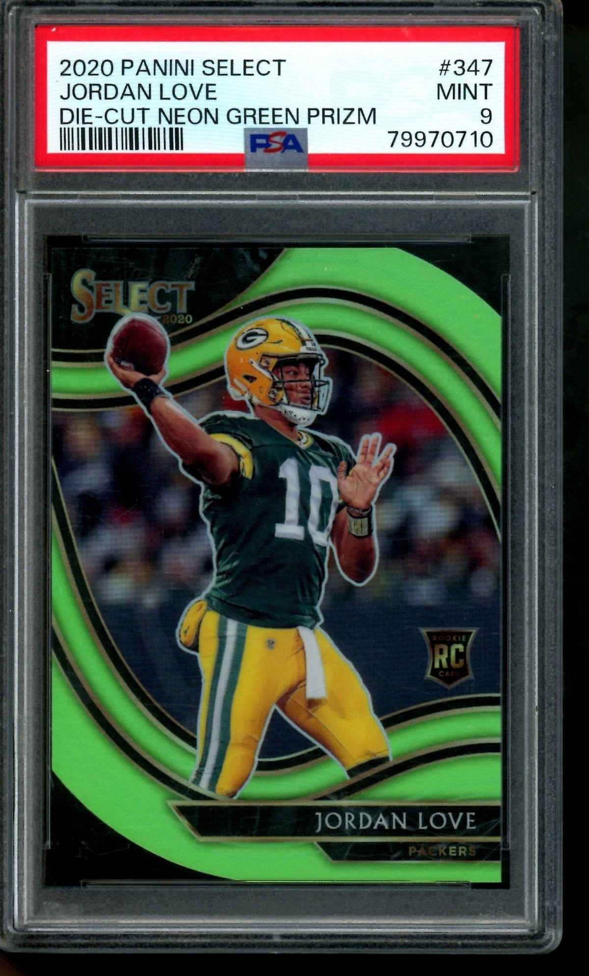 2020 Panini Select Jordan Love Die-Cut Neon Green Prizm Rookie PSA 9 Packers - Trading Card Market
