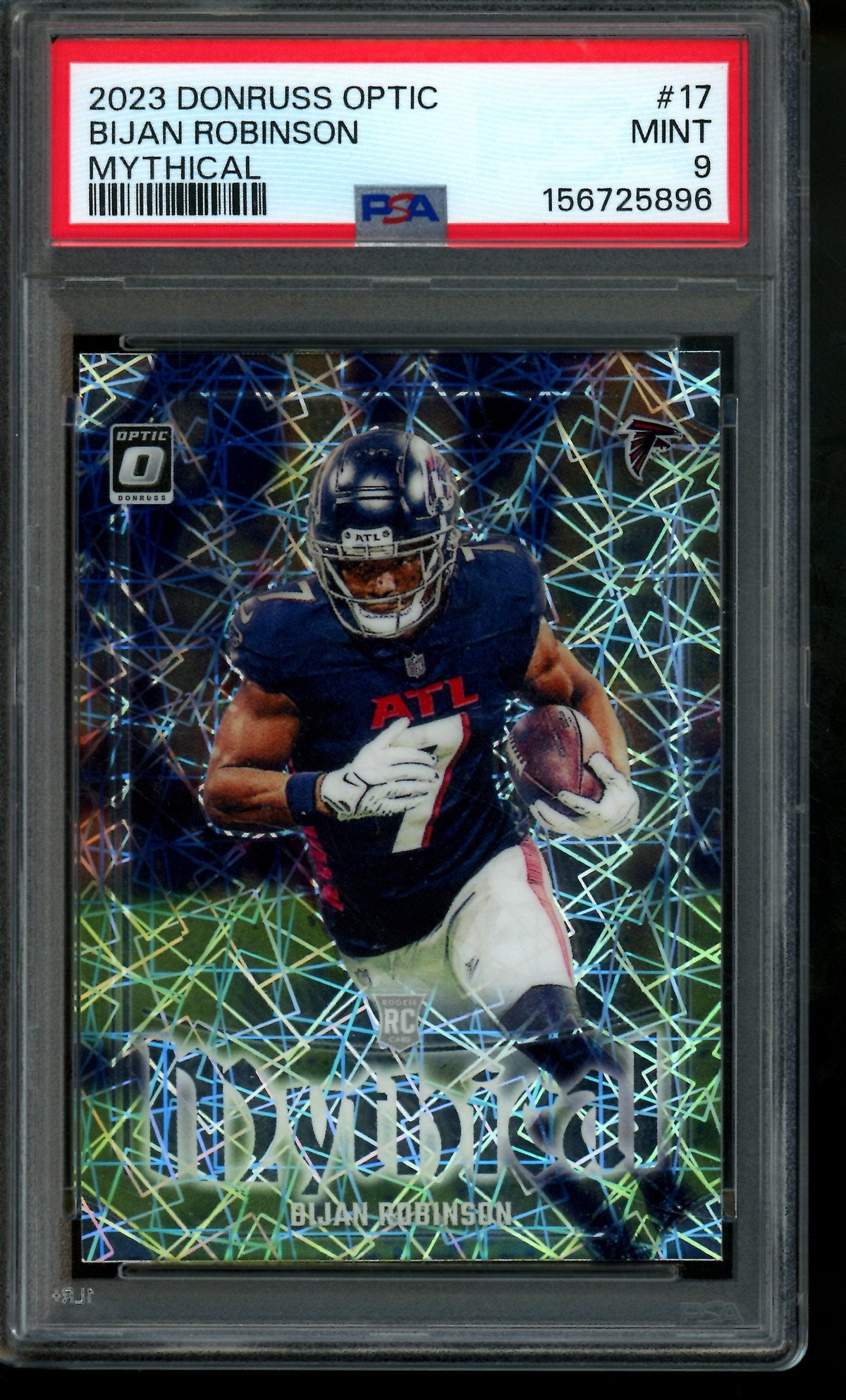2023 Panini Optic Bijan Robinson Mythical Case Hit Rookie PSA 9 Falcons