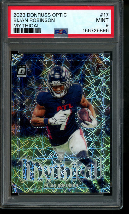 2023 Panini Optic Bijan Robinson Mythical Case Hit Rookie PSA 9 Falcons