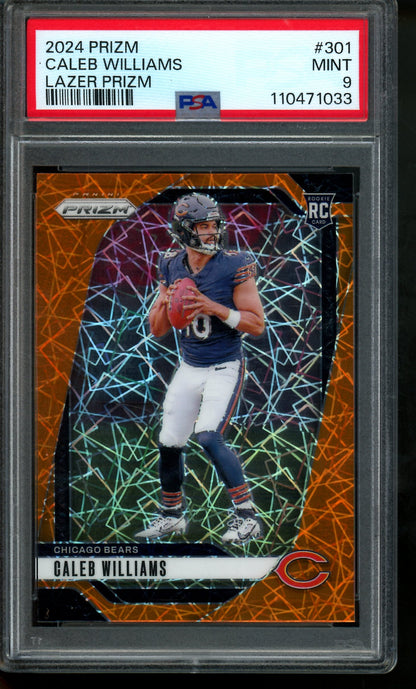 2024 Panini Prizm Caleb Williams Orange Lazer Rookie PSA 9 Bears