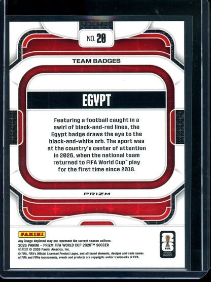 2026 Panini Prizm Egypt Team Badges Silver SP #20
