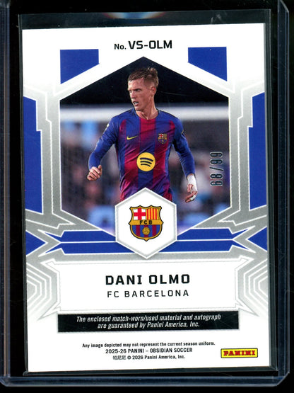 2025/26 Panini Obsidian Dani Olmo Volcanic Relic Autograph /99 Barcelona