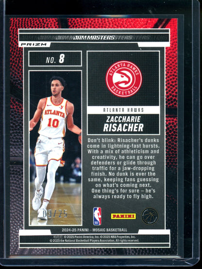2025/26 Panini Mosaic Zaccharie Risacher Rookie Jam Masters Orange /25 Hawks