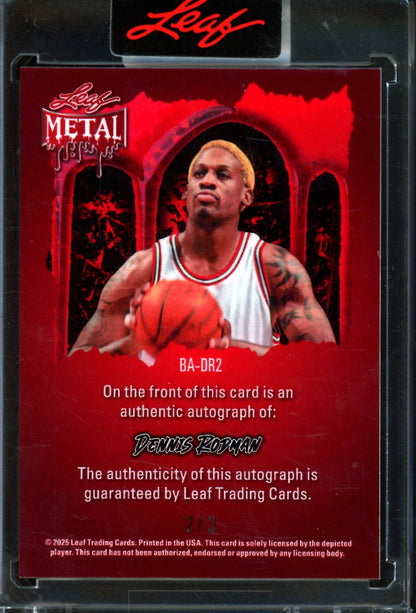 2025/26 Leaf Metal Dennis Rodman Spiderweb Autograph /3 Bulls