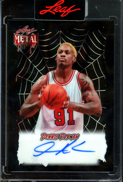 2025/26 Leaf Metal Dennis Rodman Spiderweb Autograph /3 Bulls