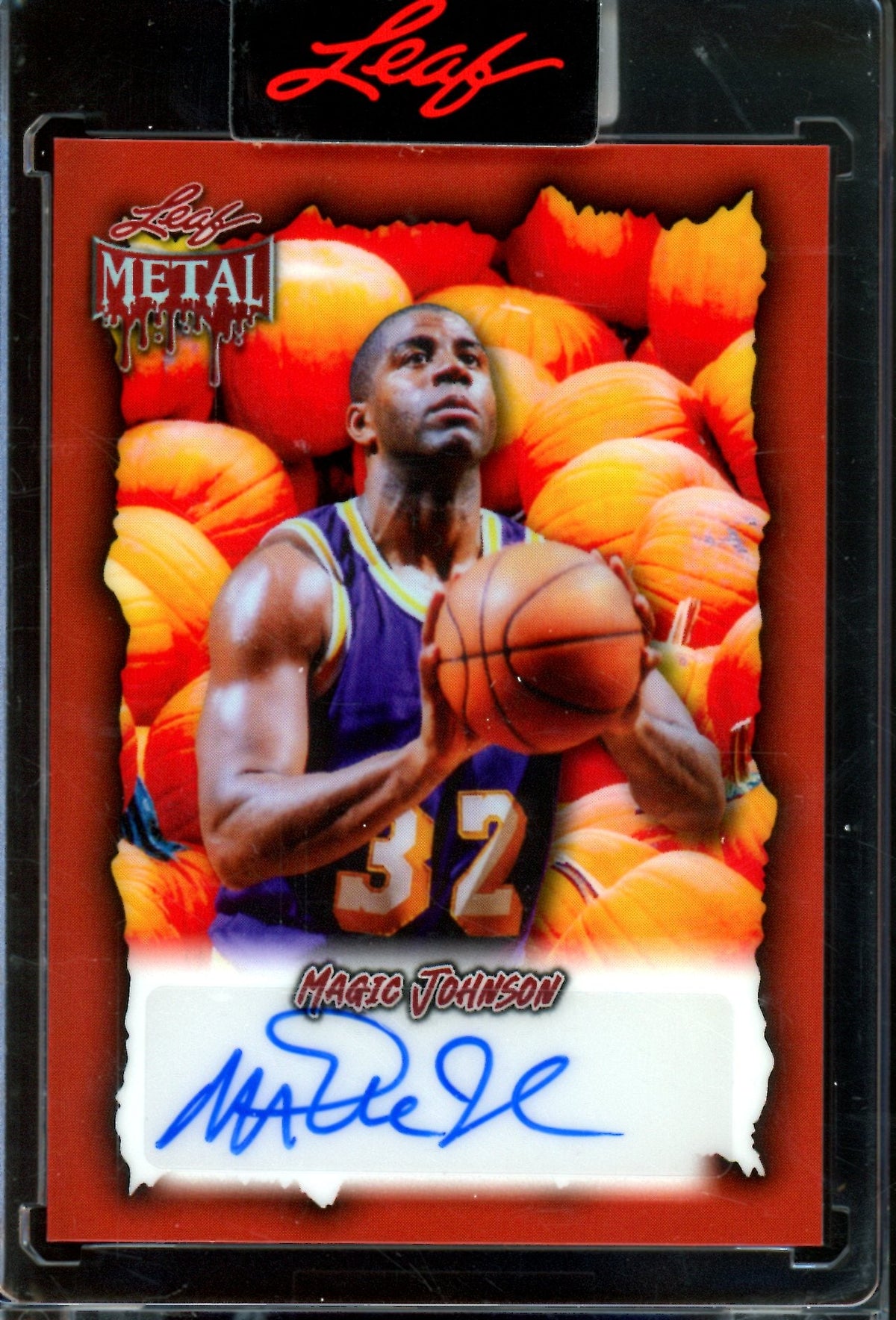 2025/26 Leaf Metal Magic Johnson Pumpkin Autograph 1/1 Lakers