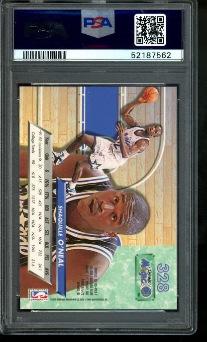 1992/93 Fleer Ultra Shaquille O'Neal Rookie Card RC #328 PSA 9 Magic