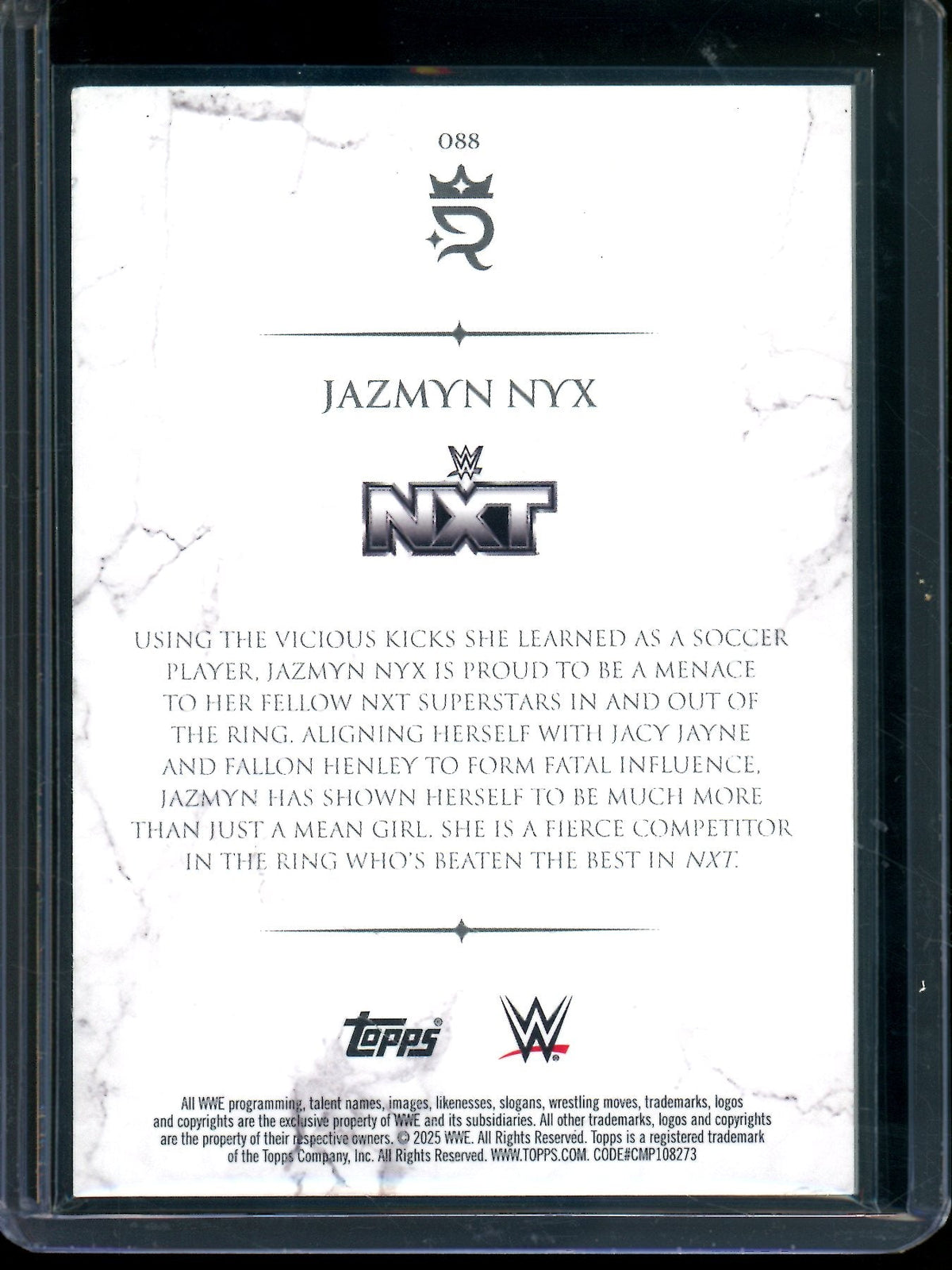 2025 Topps Royalty Jazmyn Nyx Black /10 #088 - Trading Card Market