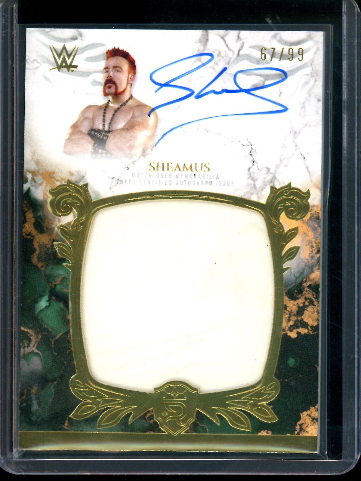 2025 Topps Royalty Sheamus Relic Autograph Card /99 #RYA-SHM