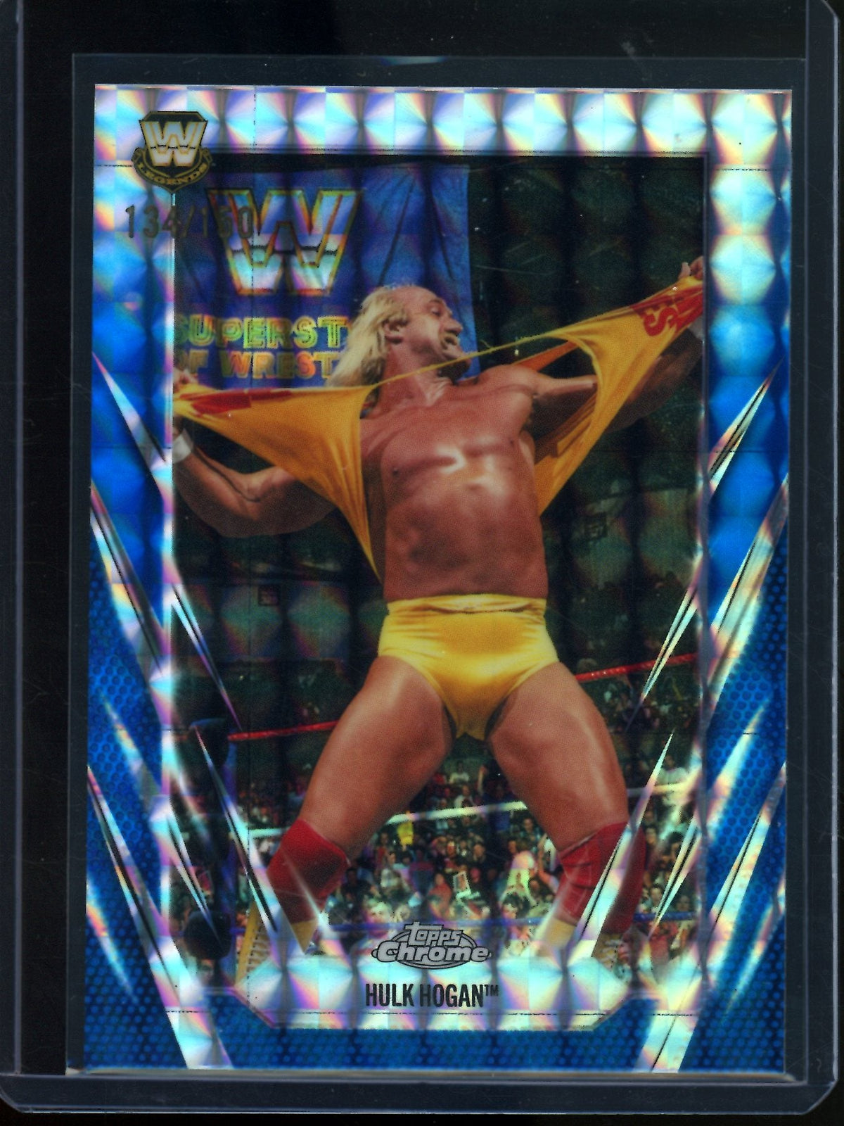 2026 Topps Chrome Hulk Hogan Blue Geometric Refractor /150