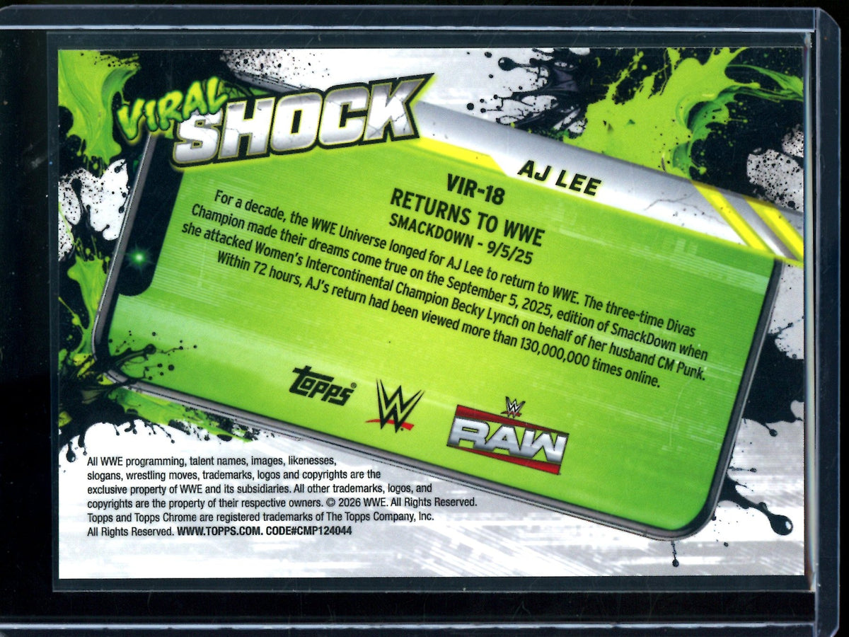 2026 Topps Chrome AJ Lee Viral Shock Orange Geometric Refractor /25