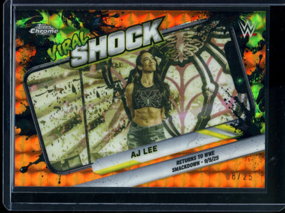 2026 Topps Chrome AJ Lee Viral Shock Orange Geometric Refractor /25