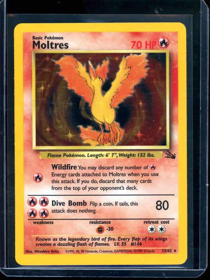 1999 Pokemon Fossil Moltres Holo 12/62
