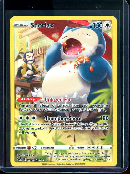 2022 Pokemon Lost Origin Snorlax TG10/TG30