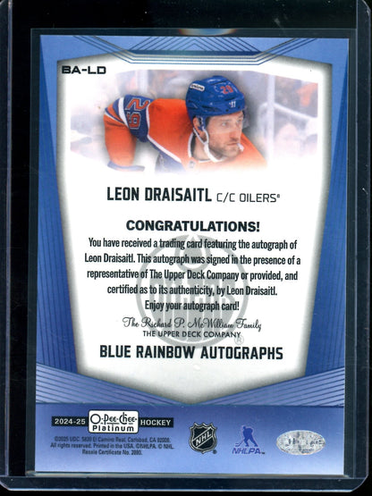 2025/26 O-Pee-Chee Platinum Leon Draisaitl Blue Rainbow Autograph Oilers - Trading Card Market
