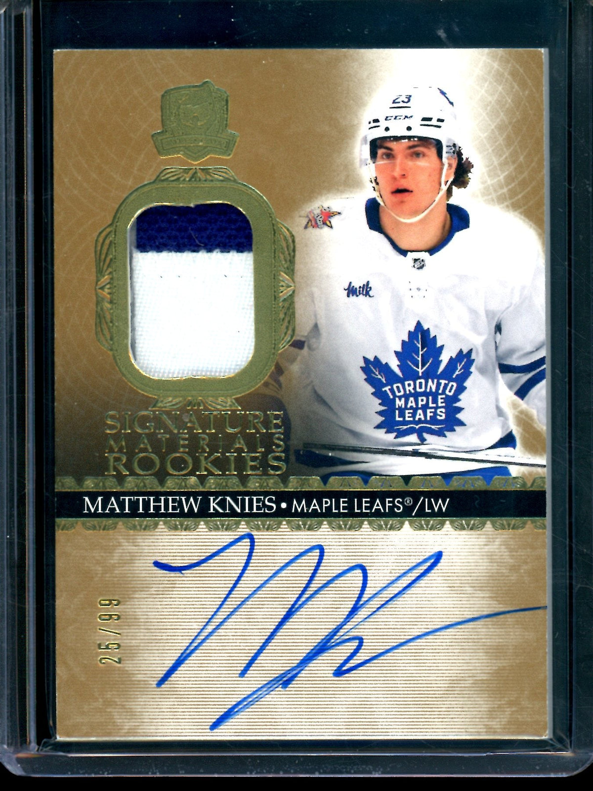 2023/24 Upper Deck The Cup Matthew Knies Signature Materials Rookies /99 Maple Leafs - Trading Card Market