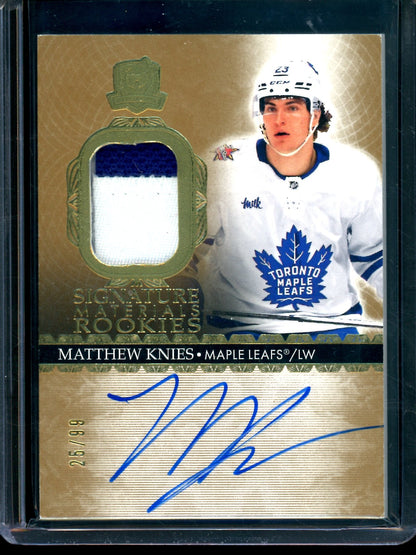 2023/24 Upper Deck The Cup Matthew Knies Signature Materials Rookies /99 Maple Leafs - Trading Card Market