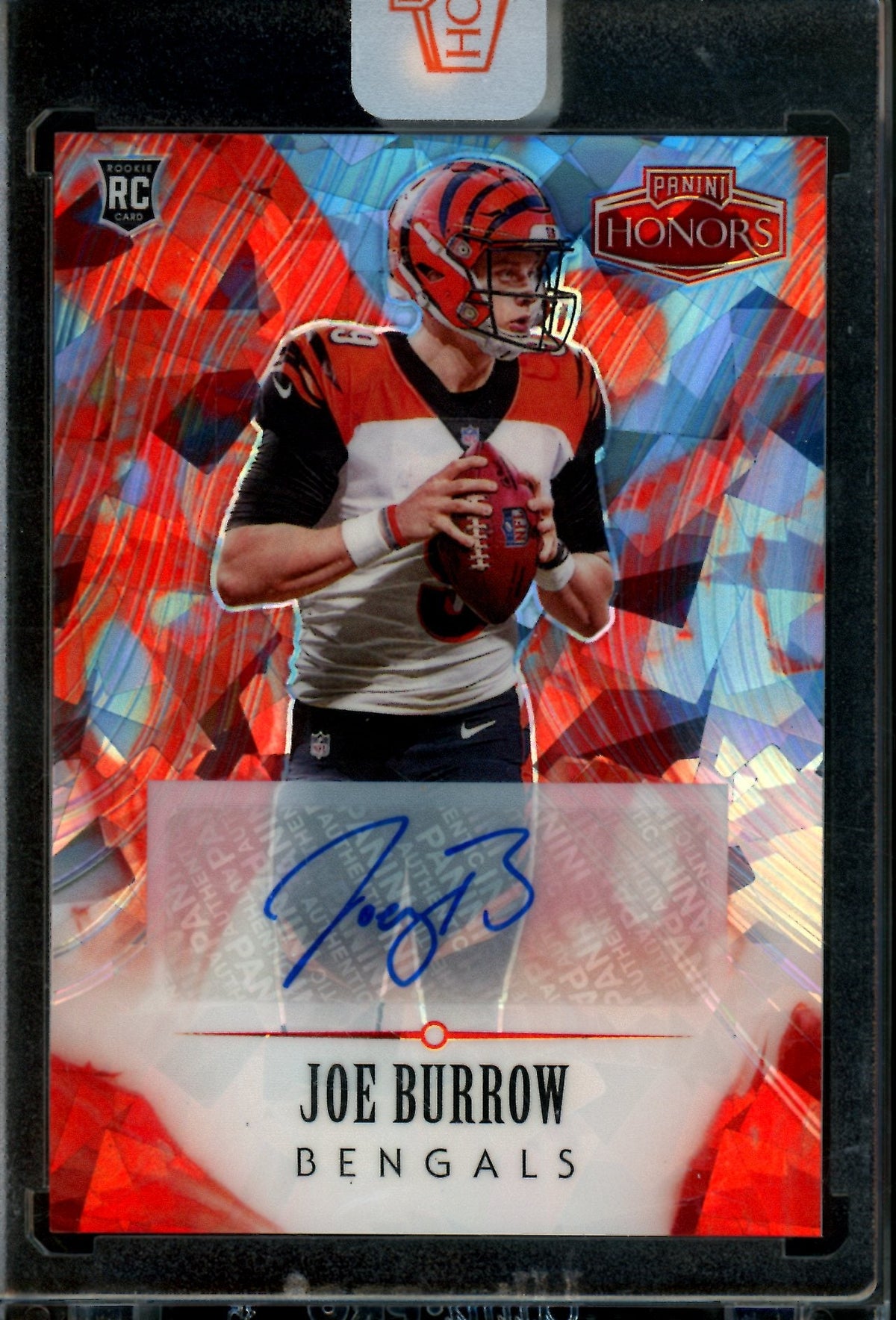 2020 Panini Honors Joe Burrow Cracked Ice Rookie Autograph Encased /4 Bengals