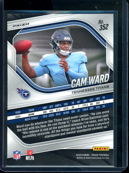 2025 Panini Prizm Cam Ward Silver Rookie RC #352 Titans
