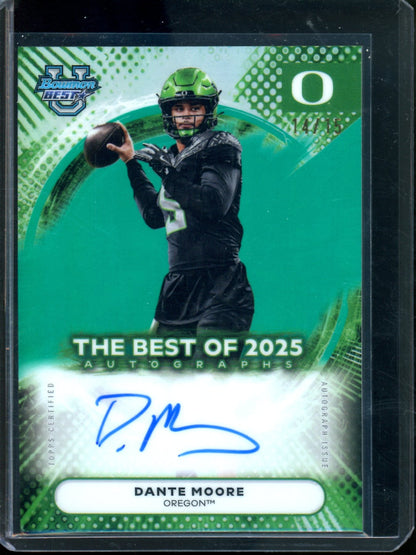 2025 Bowman Best U Dante Moore Best of 2025 Autograph Aqua Refractor /15 Ducks