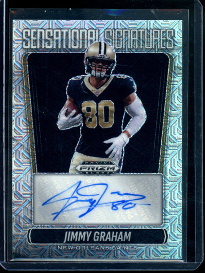 2025 Panini Prizm Black Jimmy Graham Sensational Signatures Mojo /25 Saints