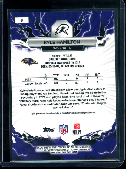 2026 Topps Resurgence Kyle Hamilton Shimmer Refractor Autograph Ravens
