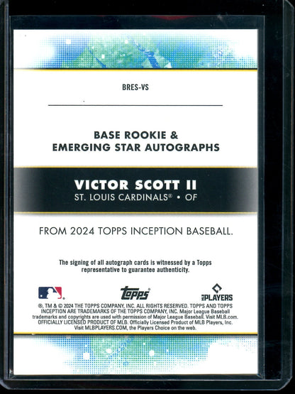 2024 Topps Inception Victor Scott II Rookie RC Autograph /299 Cardinals