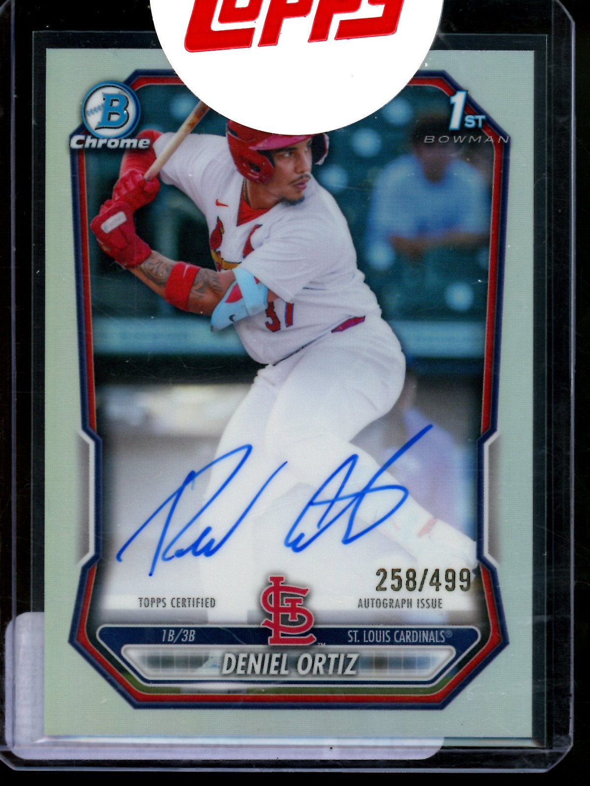 2026 Bowman Chrome Denel Ortiz 1st Refractor Autograph /499 Sealed Cardinals