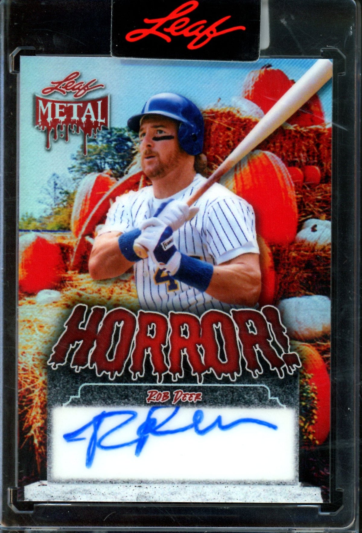 2025 Leaf Metal Rob Deer Pumpkins Horror Autograph 1/1 Brewers