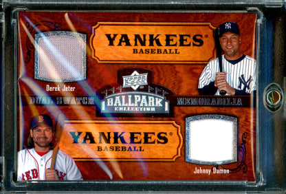 2008 Upper Deck Ballpark Collection Derek Jeter / Johnny Damon Dual Swatch Memorabilia Yankees