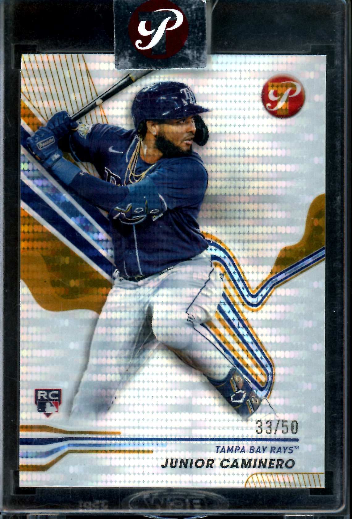 2024 Topps Pristine Junior Caminero Rookie RC Gold Pulse Refractor /50 Encased Rays