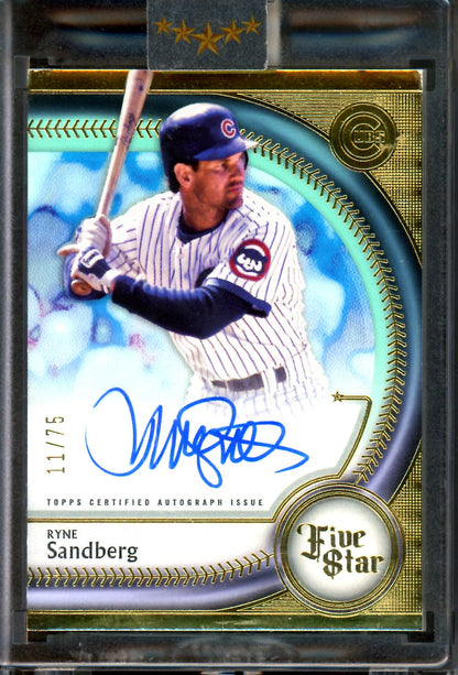 2024 Topps Five Star Ryne Sandberg Blue Encased Autograph /75 Cubs