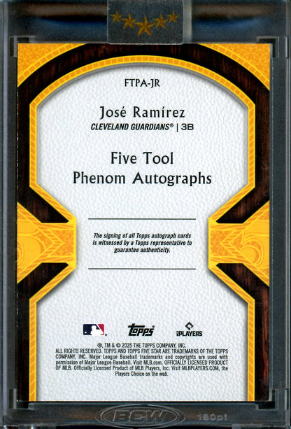 2025 Topps Five Star Jose Ramirez Five Tool Phenom Encased Autograph /50 Guardians