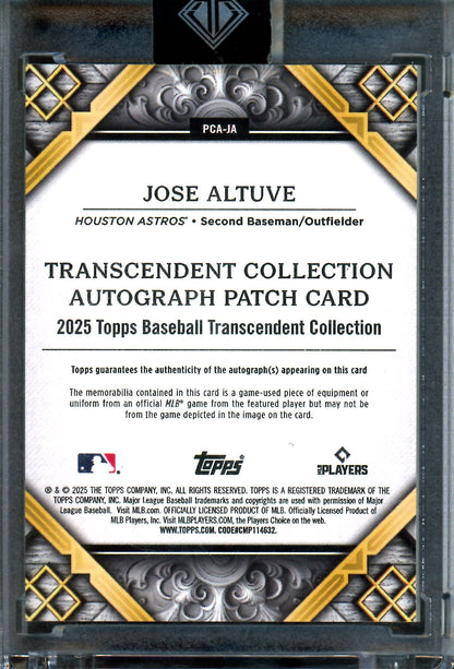 2025 Topps Transcendent Jose Altuve Autograph Patch Card /25 Astros